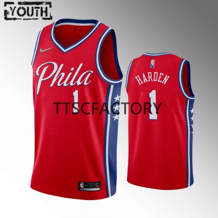NBA Philadelphia 76ers Trikot James Harden 1 Nike 2022 Statement Edition Rot Swingman - Kinder